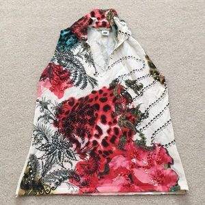 Alberto Makali Floral Sequin Sleeveless Top